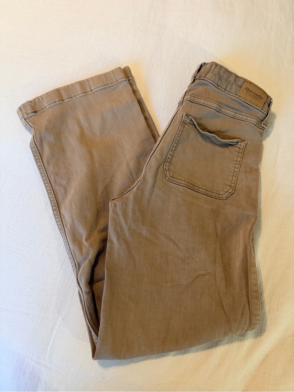 Abercrombie & Fitch kids high rise wide leg Tan jeans